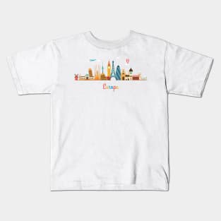 Europe skyline Kids T-Shirt